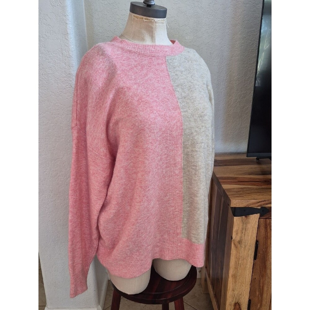Heyson two tone Pink & Cream sweater 20% Wool - Picture 8 of 16